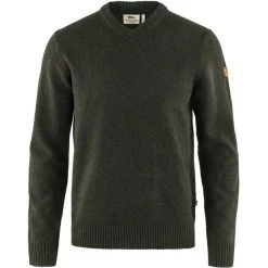Fjällräven Övik V-neck Sweater Men dark olive
